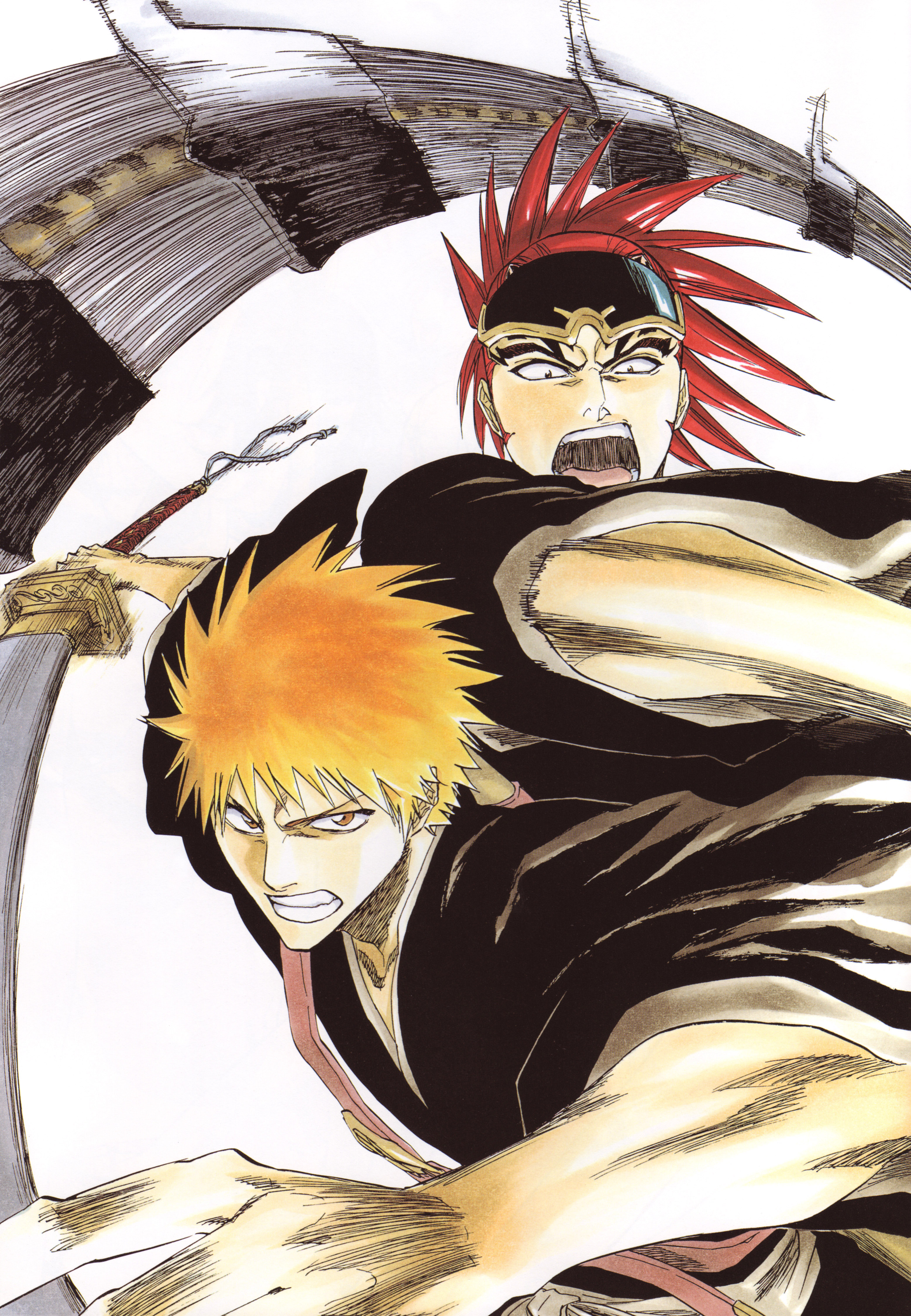 Kubo Tite Bleach Abarai Renji Kurosaki Ichigo Male Bleed Through 33518 Yandere 5201